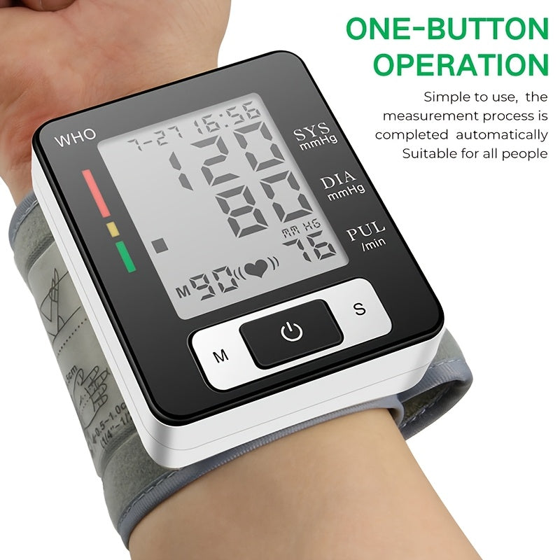 CHANG KUN Wrist Blood Pressure Monitor with Adjustable Cuff, 90 Memory, Battery Operated (AAA Not Included), for Home & Clinical Use, Health Monitoring Device