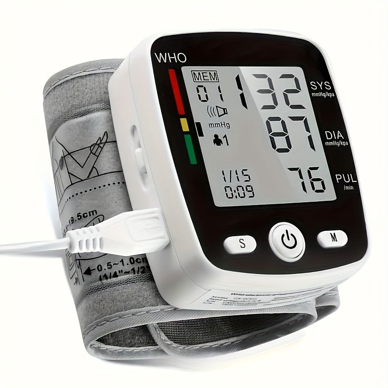 CHANG KUN Wrist Blood Pressure Monitor Digital BP Machine with Large LCD Display, Voice Broadcast, 2x99 Readings Memory, Adjustable 5.4"-7.7" Cuff, USB Rechargeable & Portable for Home/Travel (CK-W355), Blood Pressure Machine for Adults