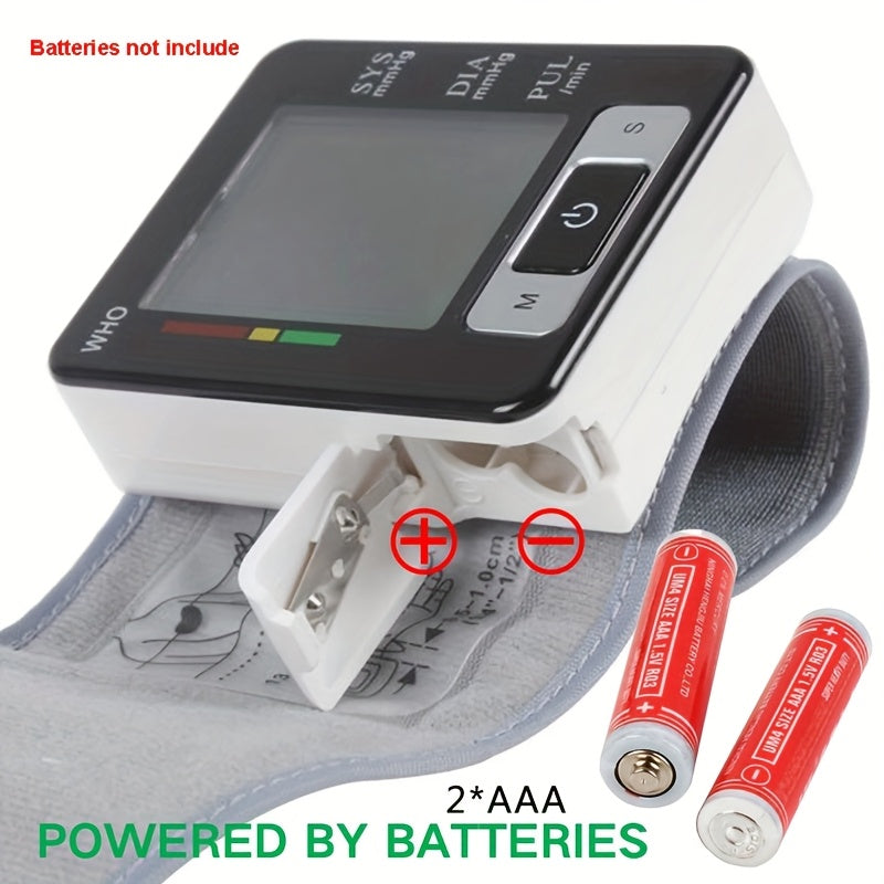 CHANG KUN CK-W133 Automatic Wrist Blood Pressure Monitor - Large LCD Display, Adjustable Cuff, Multi-User Mode (99 Readings per User), Portable PP Case, 300mAh Battery (Lasts 15-20 Days), WHO Health Indicator, Ideal for Home Use, Health Tracking & Fitness