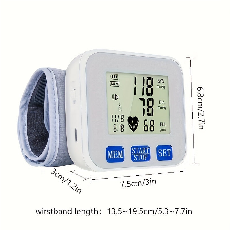 CHANG KUN Rechargeable Blood Pressure Monitor, Wrist Blood Pressure Cuff Monitor with USB Charging, Automatic Digital BP Machine, Voice Broadcast, Large Display Screen (Built-In Lithium Battery)(Ck-W358)