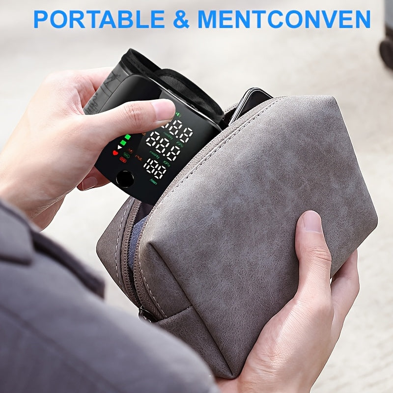 Clinical-Grade Wrist Blood Pressure Monitor with USB-Powered Operation, LCD Display, Memory Storage & Charging - High-Precision Automatic Arm/Cuff-Free Measurement for Home & Use - Ideal for, Hypertension Management, Professionals - Compatible with