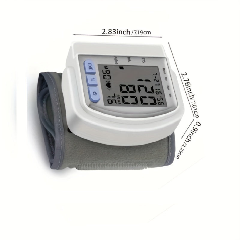 Automatic Blood Pressure Monitor Wrist Cuff with Large LCD Screen And Durable PP Storage Box - Adjustable Cuff, Pulse Rate Detection, Irregular Heartbeat Alert, Battery-Powered (Batteries Not Included), Safe for Adults, 36V Or Lower, Summer Deal