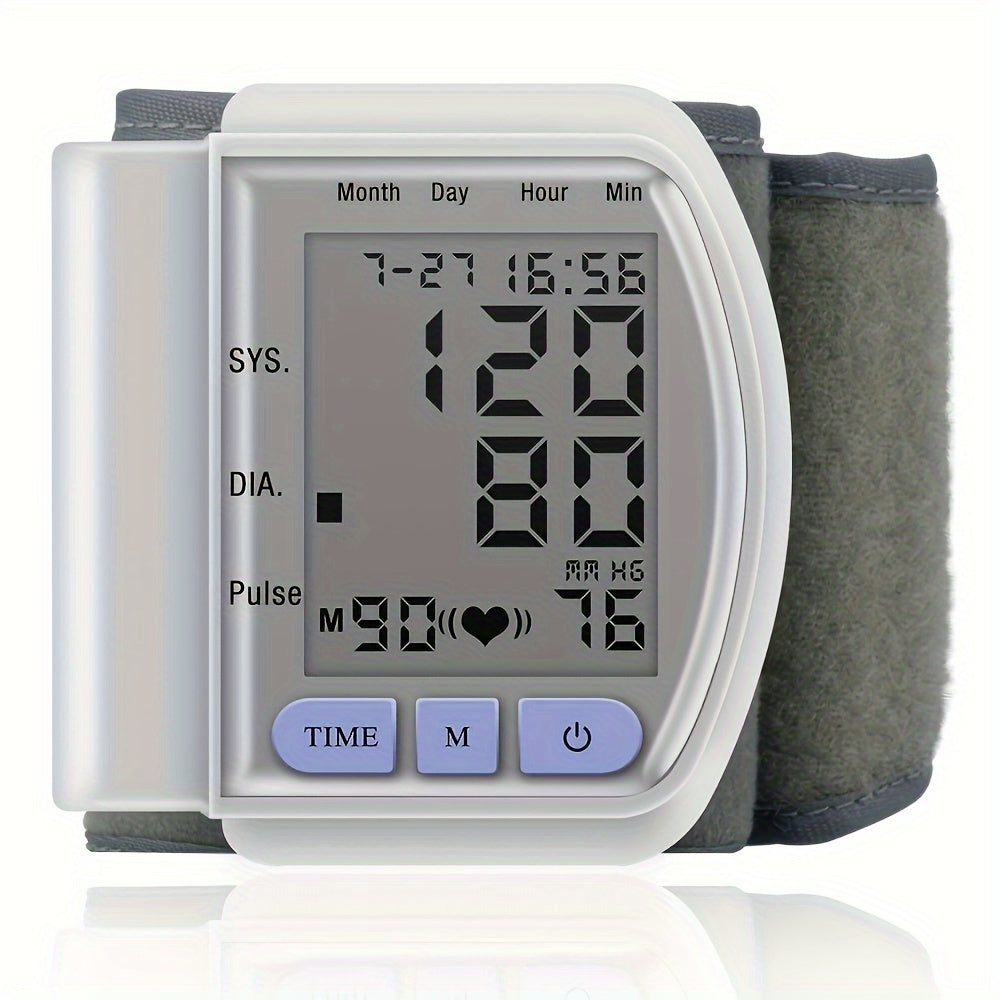 Automatic Blood Pressure Monitor Wrist Cuff with Large LCD Screen And Durable PP Storage Box - Adjustable Cuff, Pulse Rate Detection, Irregular Heartbeat Alert, Battery-Powered (Batteries Not Included), Safe for Adults, 36V Or Lower, Summer Deal
