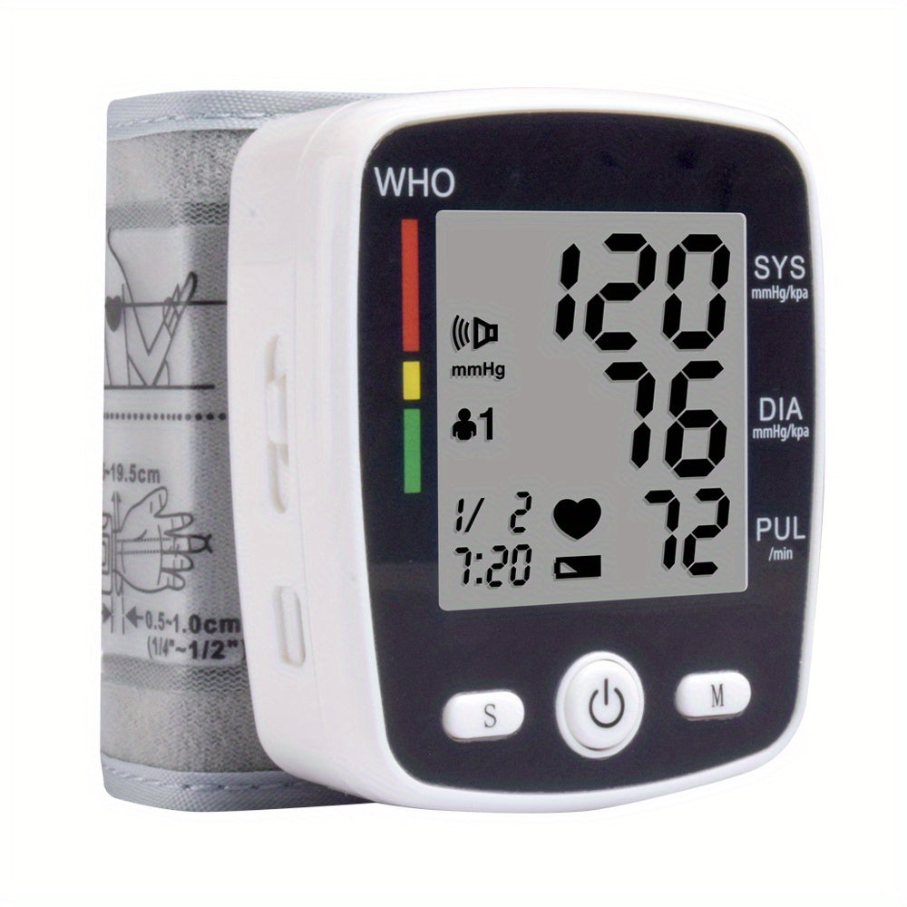 CHANGKUN Blood Pressure Monitor, Wrist Blood Pressure Cuff Monitor with USB Charging, Automatic Digital BP Machine, Voice Broadcast, Large Display Screen(Built-in rechargeable lithium battery)