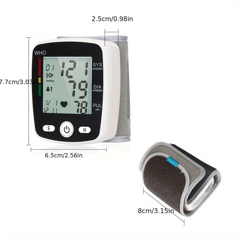 CHANGKUN Blood Pressure Monitor, Wrist Blood Pressure Cuff Monitor with USB Charging, Automatic Digital BP Machine, Voice Broadcast, Large Display Screen(Built-in rechargeable lithium battery)