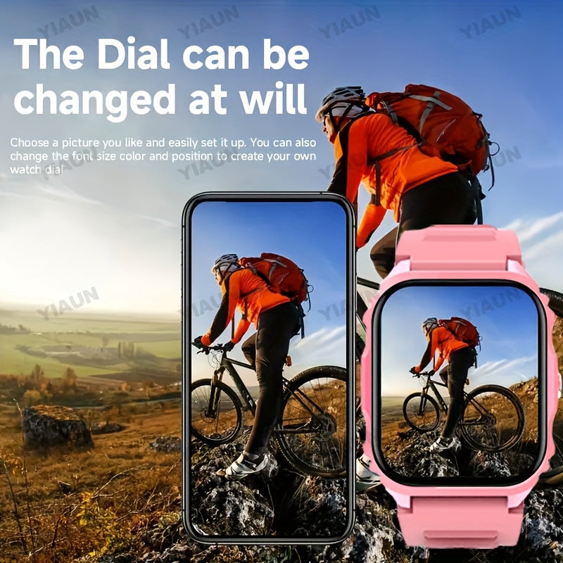 [Sporty Smartwatch] Multifunctional Smartwatch with Wireless Calling | Sporty Outdoor/Hiking/Travel Wear, Sports Data Tracking, Alarm Clock, Prolonged Sitting Reminder, Metal Body & Silicone Strap – Perfect Holiday Gift