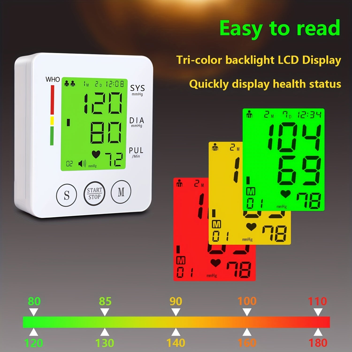 CHANG KUN Wrist Blood Pressure Monitor Automatic Wrist Bp Monitor Talking Blood Pressure Cuff for Home Use Adjustable Cuffs for Adult Electronic Digital Large LCD Display with Battery and Carrying Case