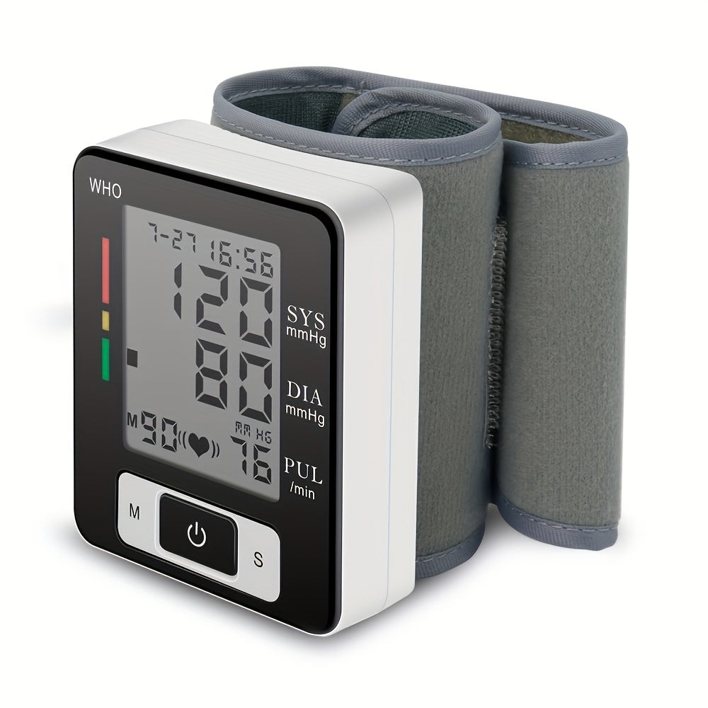[Automatic Wrist BP Monitor] CHANG KUN Automatic Wrist BP Monitor for Adults - 1pc Digital Blood Pressure Cuff with Heart Rate Measurement, Memory Storage, Adjustable Cuff, Easy-to-Read LCD Display - Portable for Home/Travel Use, Ideal for Hypertension