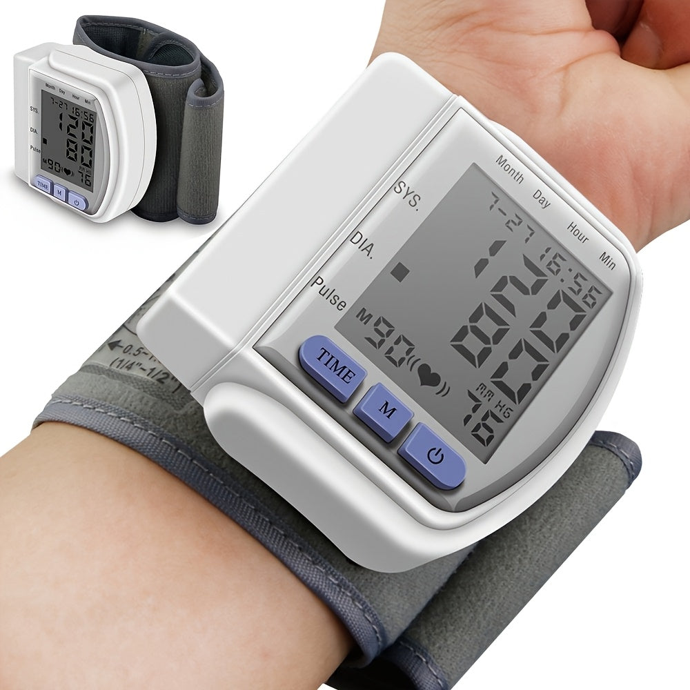 CHANG KUN Automatic Digital Wrist Blood Pressure Monitor with Large LCD Display And Adjustable Cuff - Suitable for Adult Use, Battery Operated, 36V Or Below, No Batteries Included