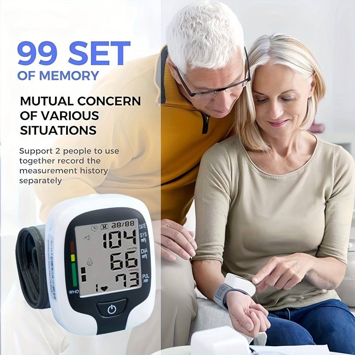 W01- Wrist Blood Pressure Monitor.BP Blood Pressure Meter - Stethoscope.One-click Operation, Precise Measurement, LCD Display, Voice Broadcast, Suitable for High And Low Blood Pressure, Heart Rate Irregular Detection.(Battery Not Included)