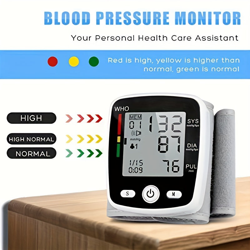 CHANG KUN Rechargeable Wrist Blood Pressure Monitor with USB Charging, Automatic Digital BP Machine, Voice Broadcast, Large Display Screen, Built-in Lithium Battery, SIS/DIA/PU systolic/Diastolic/Pulse Rate Measurement, USB Rechargeable Monitor |