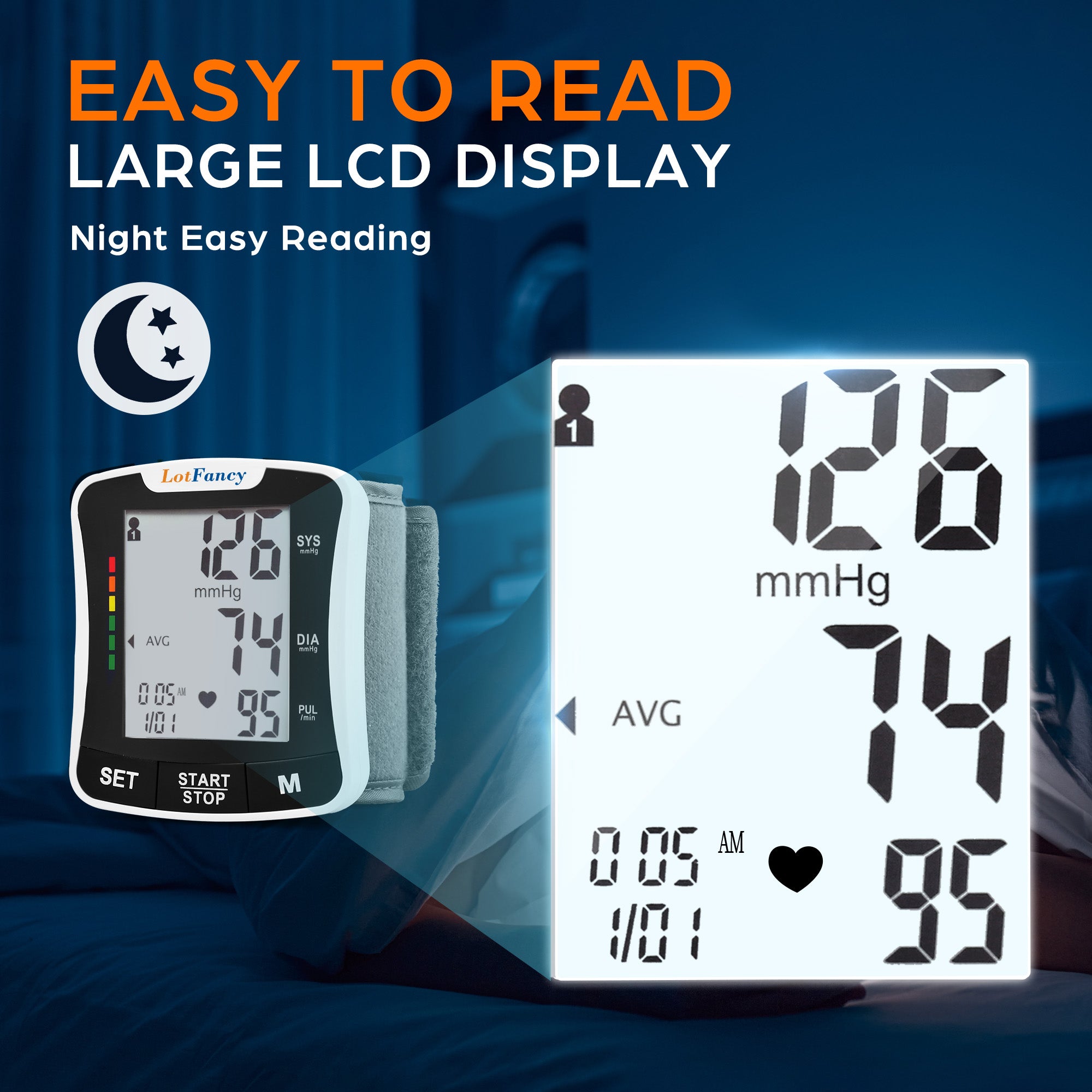 Talking Blood Pressure Monitor, Blood Pressure Monitors for Home Use, Blood Pressure Machine with Voice Broadcast, Wrist Blood Pressure Cuff 5.3"-8.5"