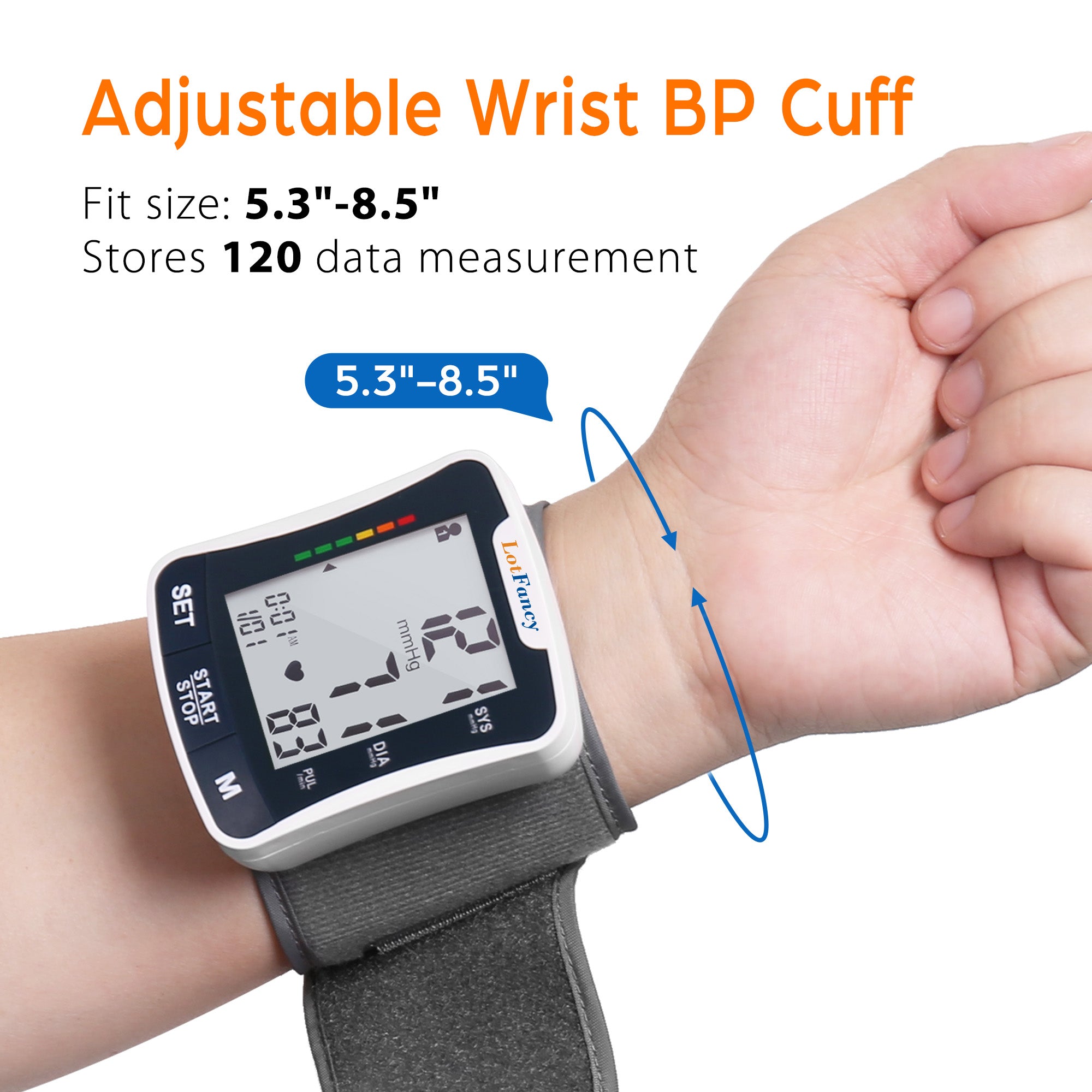 Talking Blood Pressure Monitor, Blood Pressure Monitors for Home Use, Blood Pressure Machine with Voice Broadcast, Wrist Blood Pressure Cuff 5.3"-8.5"