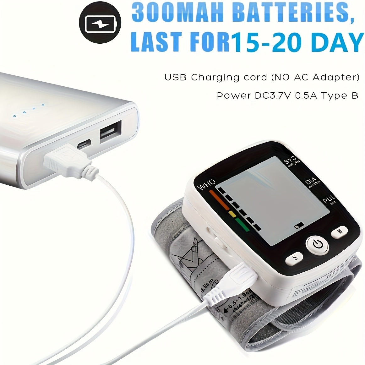 CHANG KUN Rechargeable Digital Wrist Blood Pressure Monitor With Large LCD, Voice Broadcast, Portable Design & 2x99 Readings Memory