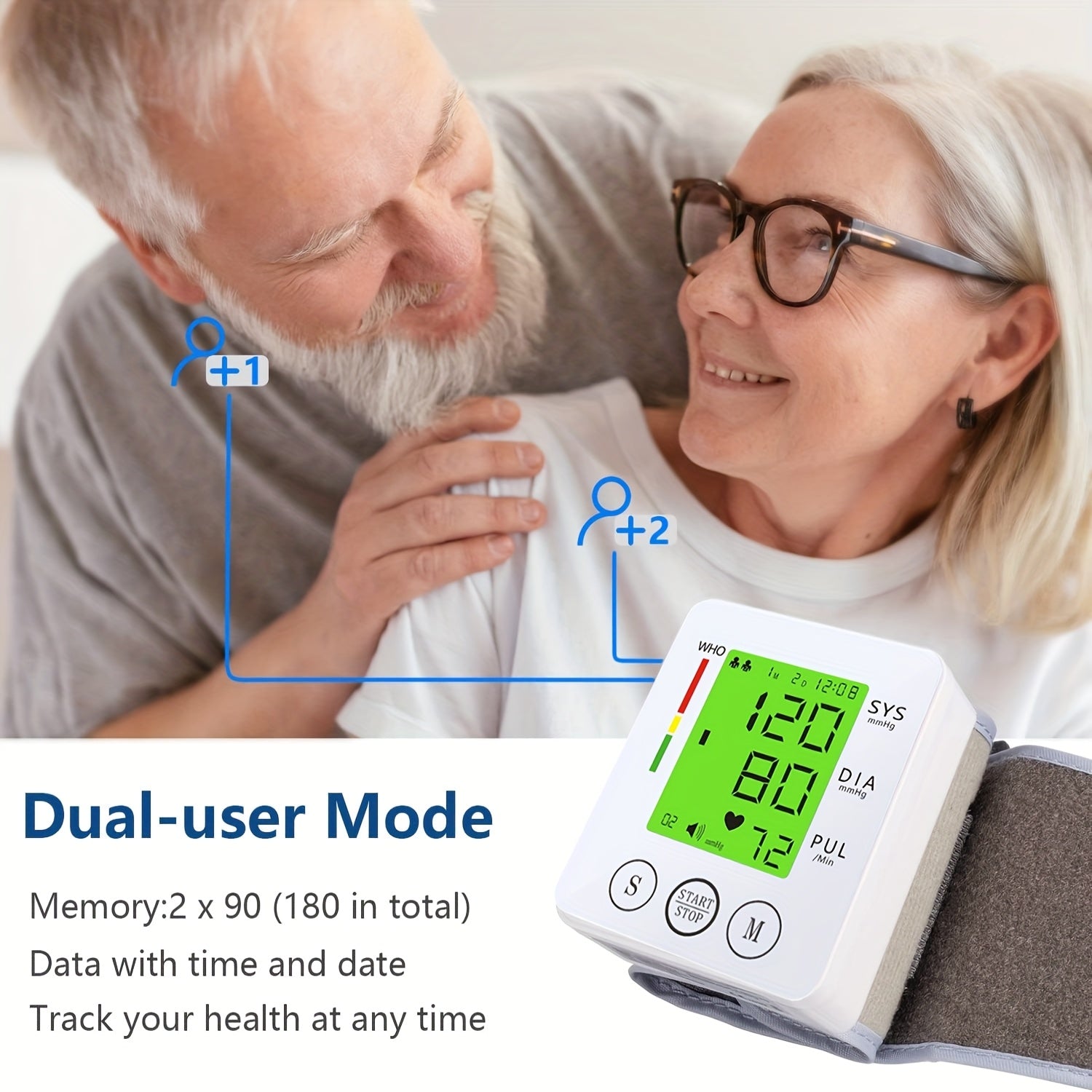 CHANG KUN Wrist Blood Pressure Monitor Automatic Wrist Bp Monitor Talking Blood Pressure Cuff for Home Use Adjustable Cuffs for Adult Electronic Digital Large LCD Display with Battery and Carrying Case