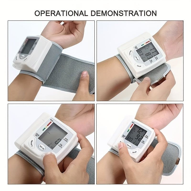 CHANG KUN AUTOMATIC DIGITAL WRIST BLOOD PRESSURE MONITOR - Adjustable Cuff With Heart Rate Monitor, WHO Health Indicator, Battery Operated (Batteries Not Included), For Home Use, Easy To Operate, Portable Design