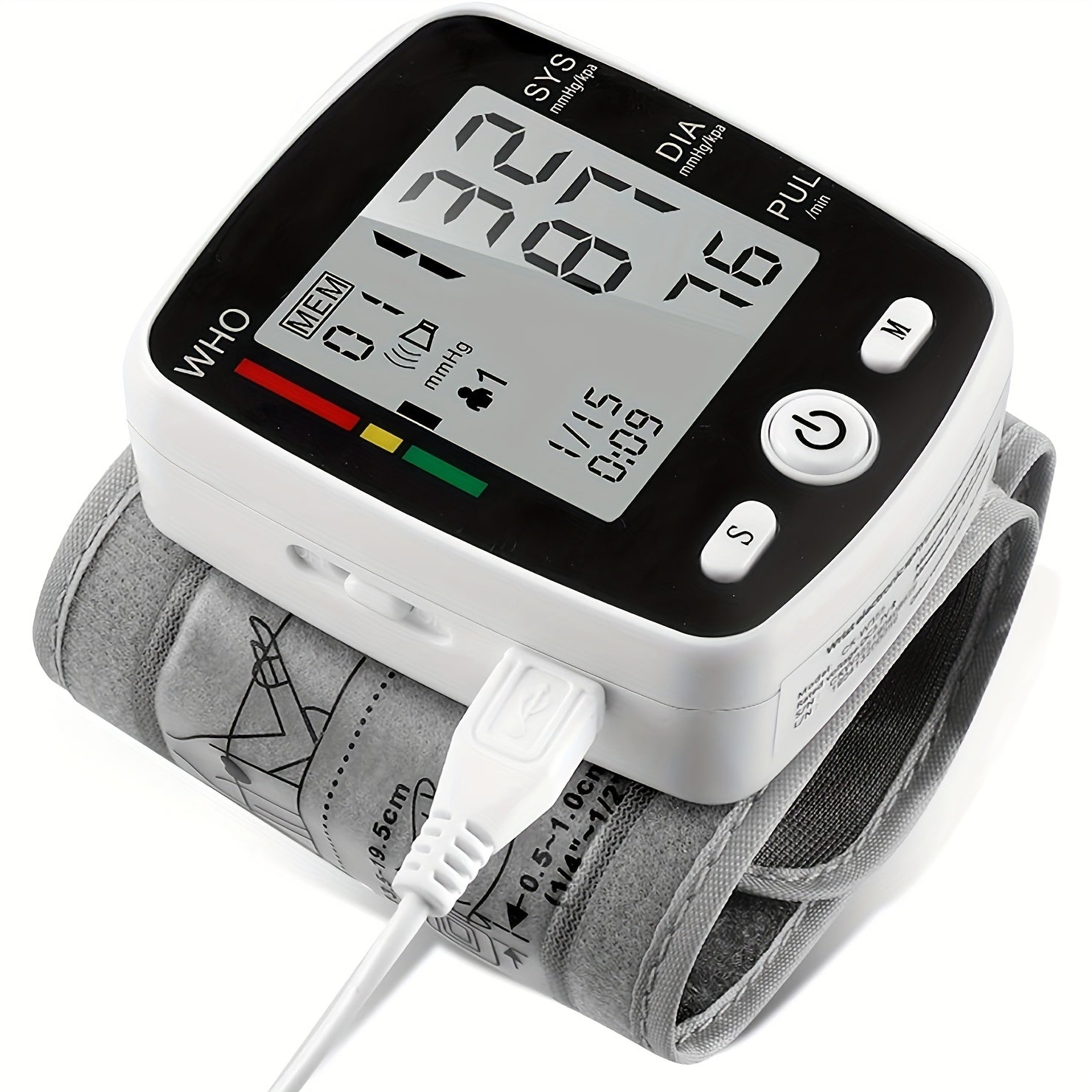 CHANG KUN Rechargeable Digital Wrist Blood Pressure Monitor With Large LCD, Voice Broadcast, Portable Design & 2x99 Readings Memory
