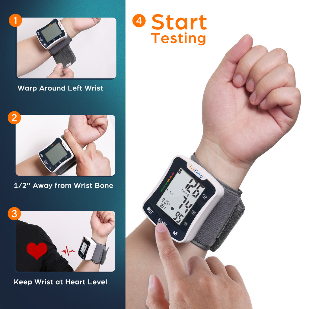 Talking Blood Pressure Monitor, Blood Pressure Monitors for Home Use, Blood Pressure Machine with Voice Broadcast, Wrist Blood Pressure Cuff 5.3"-8.5"