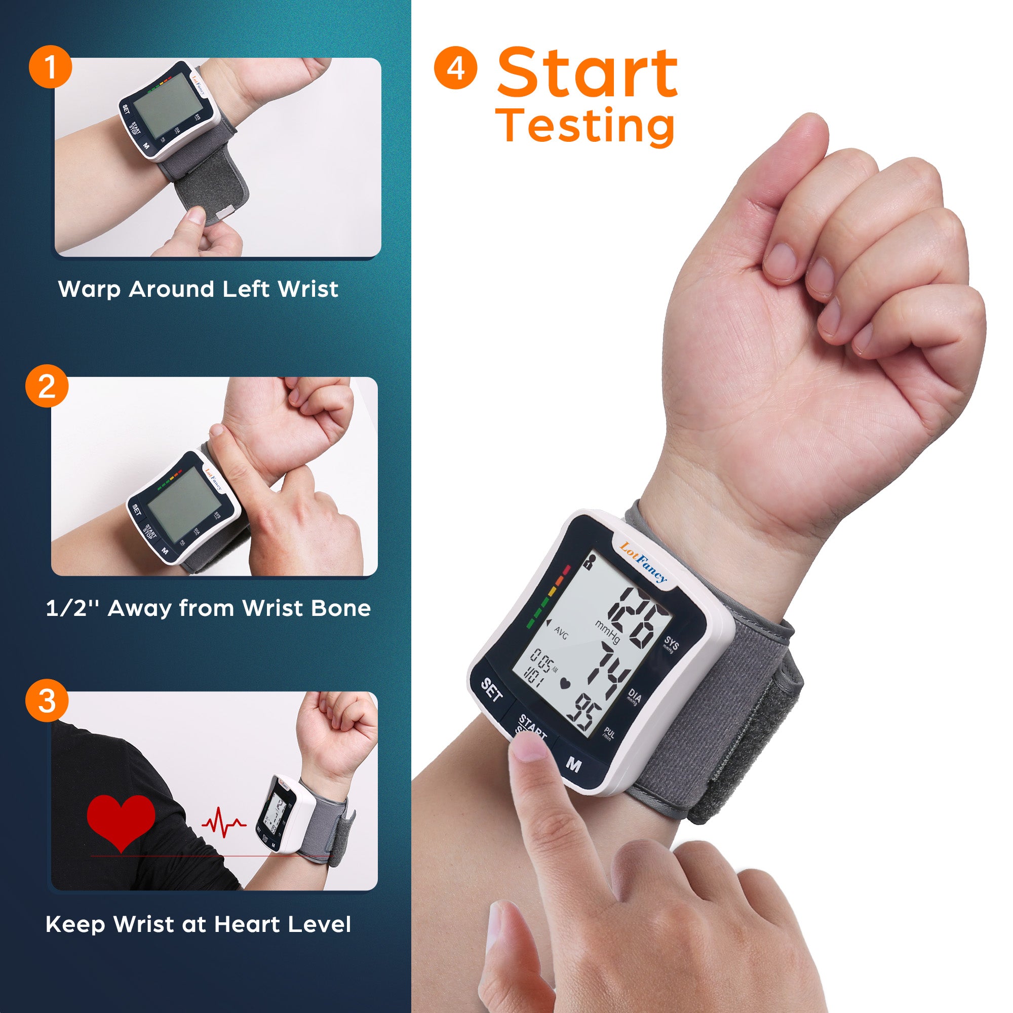 Talking Blood Pressure Monitor, Blood Pressure Monitors for Home Use, Blood Pressure Machine with Voice Broadcast, Wrist Blood Pressure Cuff 5.3"-8.5"