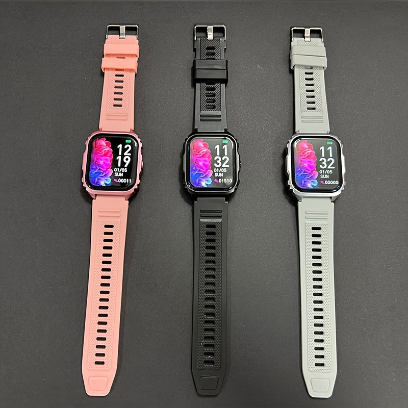 [Sporty Smartwatch] Multifunctional Smartwatch with Wireless Calling | Sporty Outdoor/Hiking/Travel Wear, Sports Data Tracking, Alarm Clock, Prolonged Sitting Reminder, Metal Body & Silicone Strap – Perfect Holiday Gift