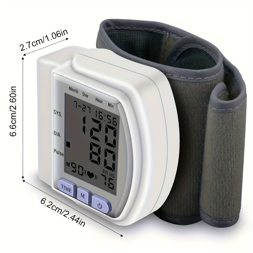 CHANG KUN Automatic Digital Wrist Blood Pressure Monitor with Large LCD Display And Adjustable Cuff - Suitable for Adult Use, Battery Operated, 36V Or Below, No Batteries Included