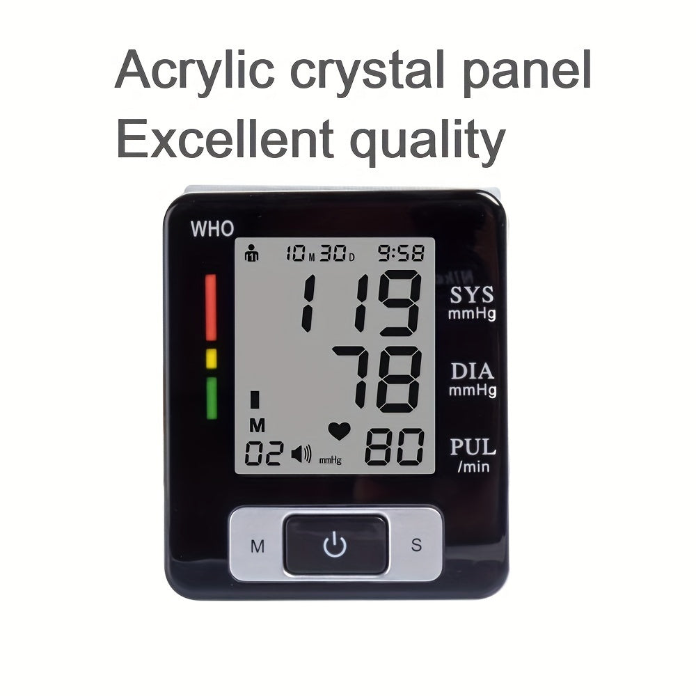 [Automatic Wrist BP Monitor] CHANG KUN Automatic Wrist BP Monitor for Adults - 1pc Digital Blood Pressure Cuff with Heart Rate Measurement, Memory Storage, Adjustable Cuff, Easy-to-Read LCD Display - Portable for Home/Travel Use, Ideal for Hypertension