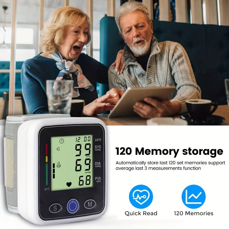W01- Wrist Blood Pressure Monitor.BP Blood Pressure Meter - Stethoscope.One-click Operation, Precise Measurement, LCD Display, Voice Broadcast, Suitable for High And Low Blood Pressure, Heart Rate Irregular Detection.(Battery Not Included)