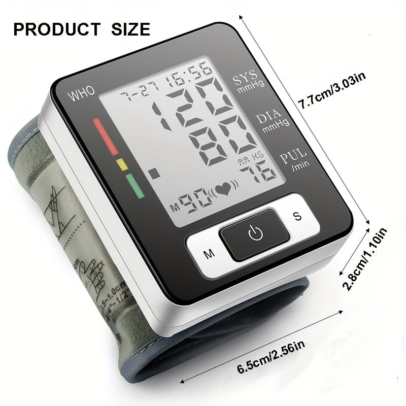 CHANG KUN Wrist Blood Pressure Monitor with Adjustable Cuff, 90 Memory, Battery Operated (AAA Not Included), for Home & Clinical Use, Health Monitoring Device