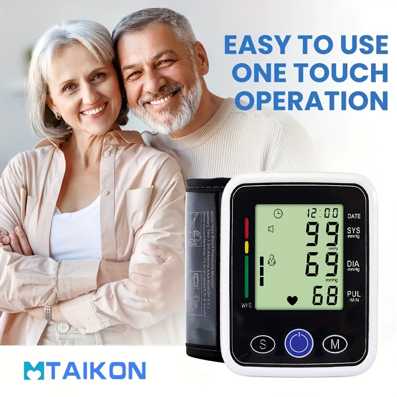 Wrist Blood Pressure Monitor, Sphygmomanometer, Voice Large-screen Display, Heart Rate And Blood Pressure Dual Detection, Suitable For Family Daily Health Management, Prevention Of Cardiovascular Disease, 2x99 Group Reading Storage (without Battery)