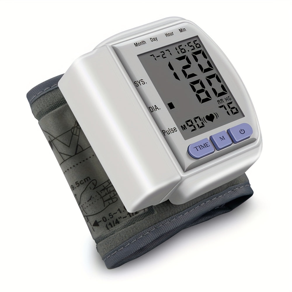 CHANG KUN Automatic Digital Wrist Blood Pressure Monitor with Large LCD Display And Adjustable Cuff - Suitable for Adult Use, Battery Operated, 36V Or Below, No Batteries Included