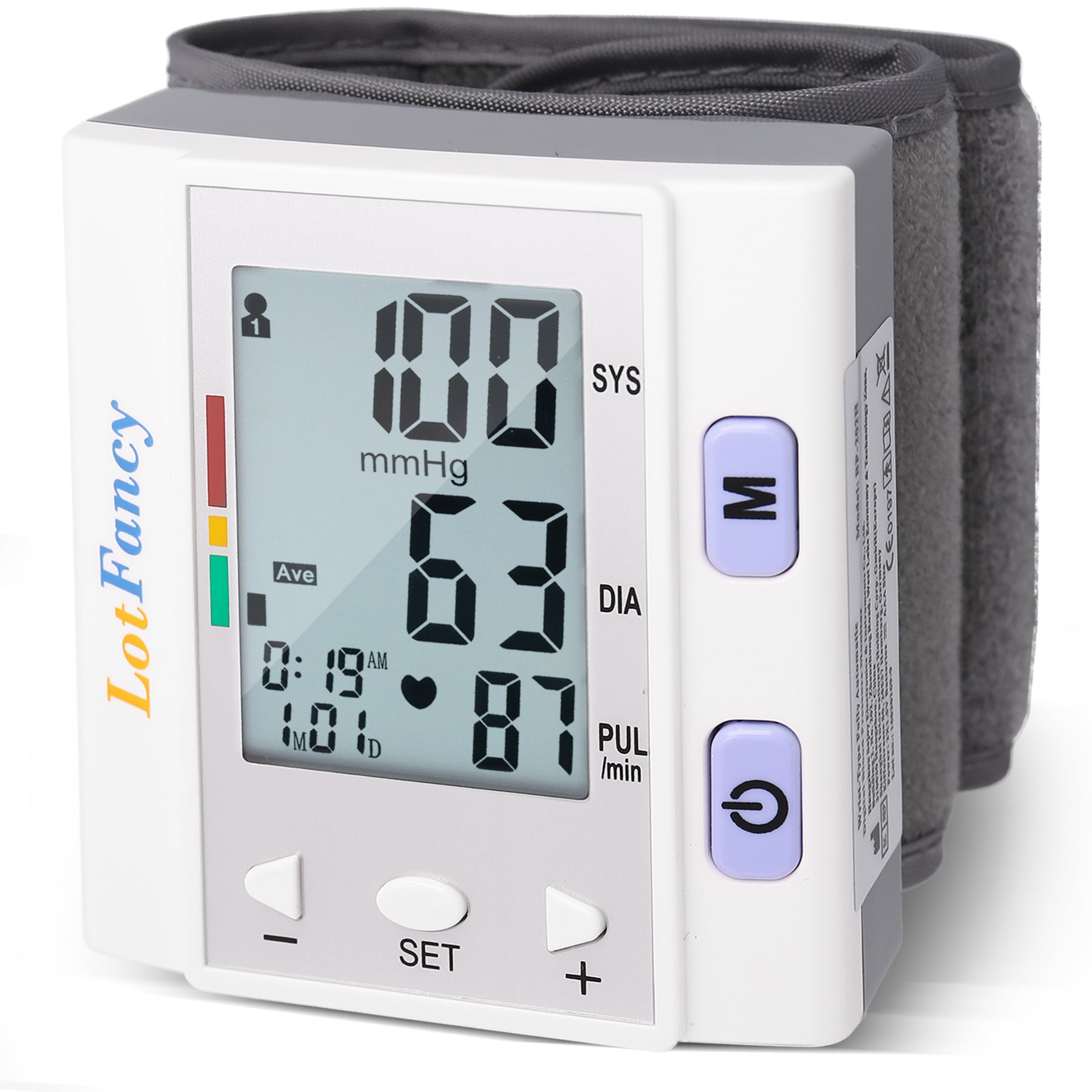 Wrist Blood Pressure Monitor for Home Use, BP Cuff, Automatic Digital Blood Pressure Machine, BP Monitor, (5.3-8.5), 4 Users, 120 Memory, with Large Screen
