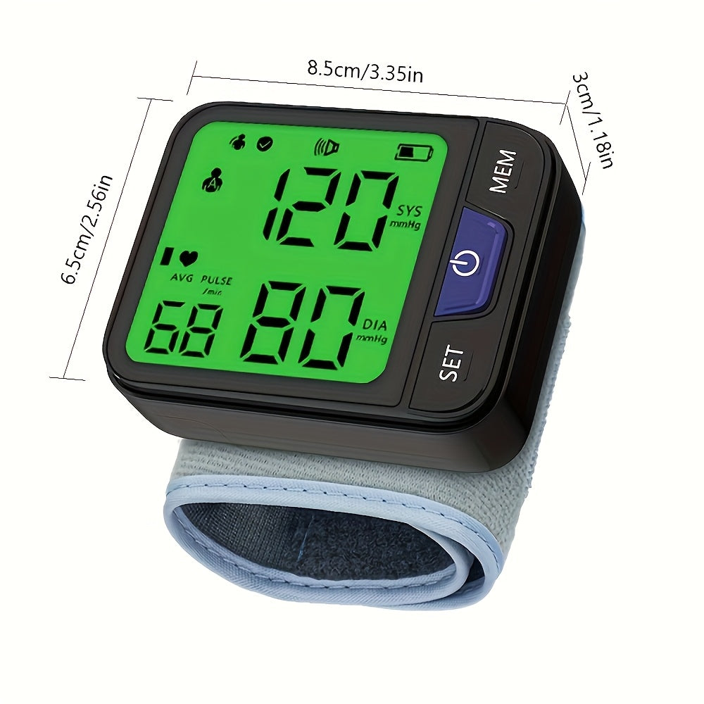 CHANG KUN Wrist Blood Pressure Monitor with Voice-Assisted Operation, Large Tri-Color Display, Digital Auto-Cuff, 2x120 Memory, Portable Bag - Battery Not Included, Blood Pressure Monitor for Home