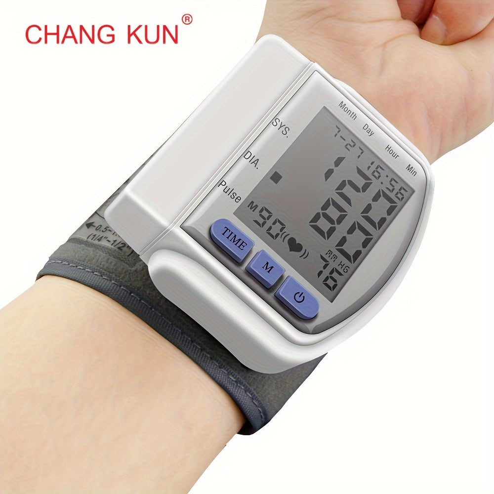 Automatic Blood Pressure Monitor Wrist Cuff with Large LCD Screen And Durable PP Storage Box - Adjustable Cuff, Pulse Rate Detection, Irregular Heartbeat Alert, Battery-Powered (Batteries Not Included), Safe for Adults, 36V Or Lower, Summer Deal