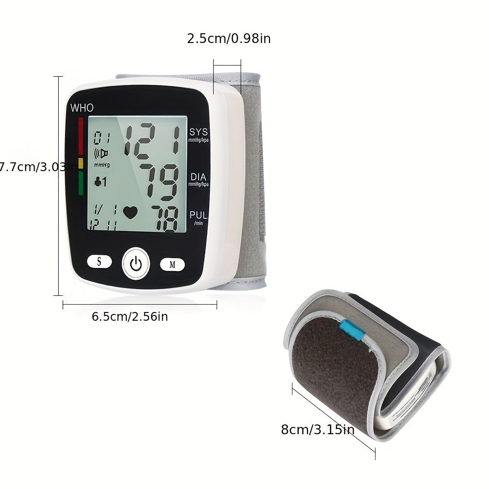CHANG KUN Rechargeable Wrist Blood Pressure Monitor with USB Charging, Automatic Digital BP Machine, Voice Broadcast, Large Display Screen, Built-in Lithium Battery, SIS/DIA/PU systolic/Diastolic/Pulse Rate Measurement, USB Rechargeable Monitor |