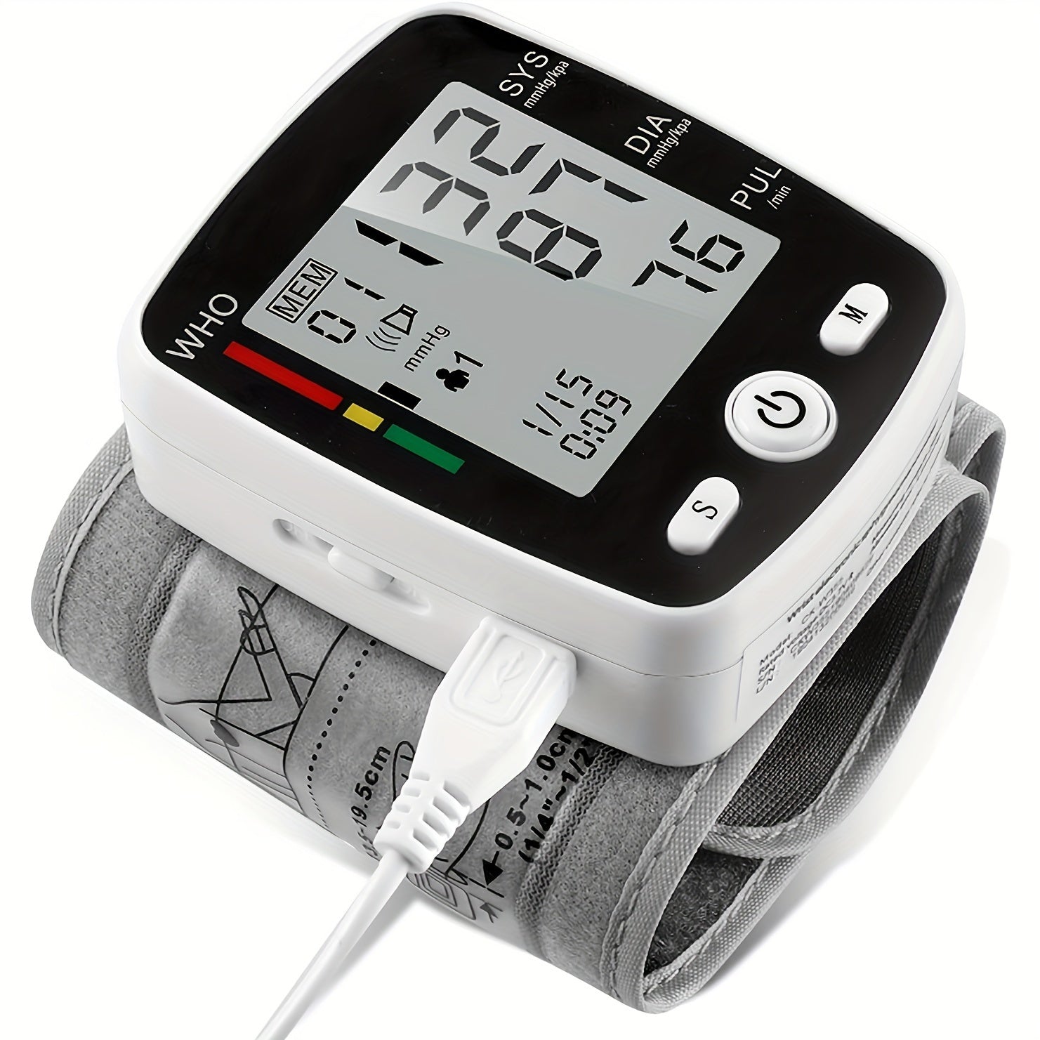 CHANG KUN Wrist Blood Pressure Monitor Digital BP Machine with Large LCD Display, Voice Broadcast, 2x99 Readings Memory, Adjustable 5.4"-7.7" Cuff, USB Rechargeable & Portable for Home/Travel (CK-W355), Blood Pressure Machine for Adults