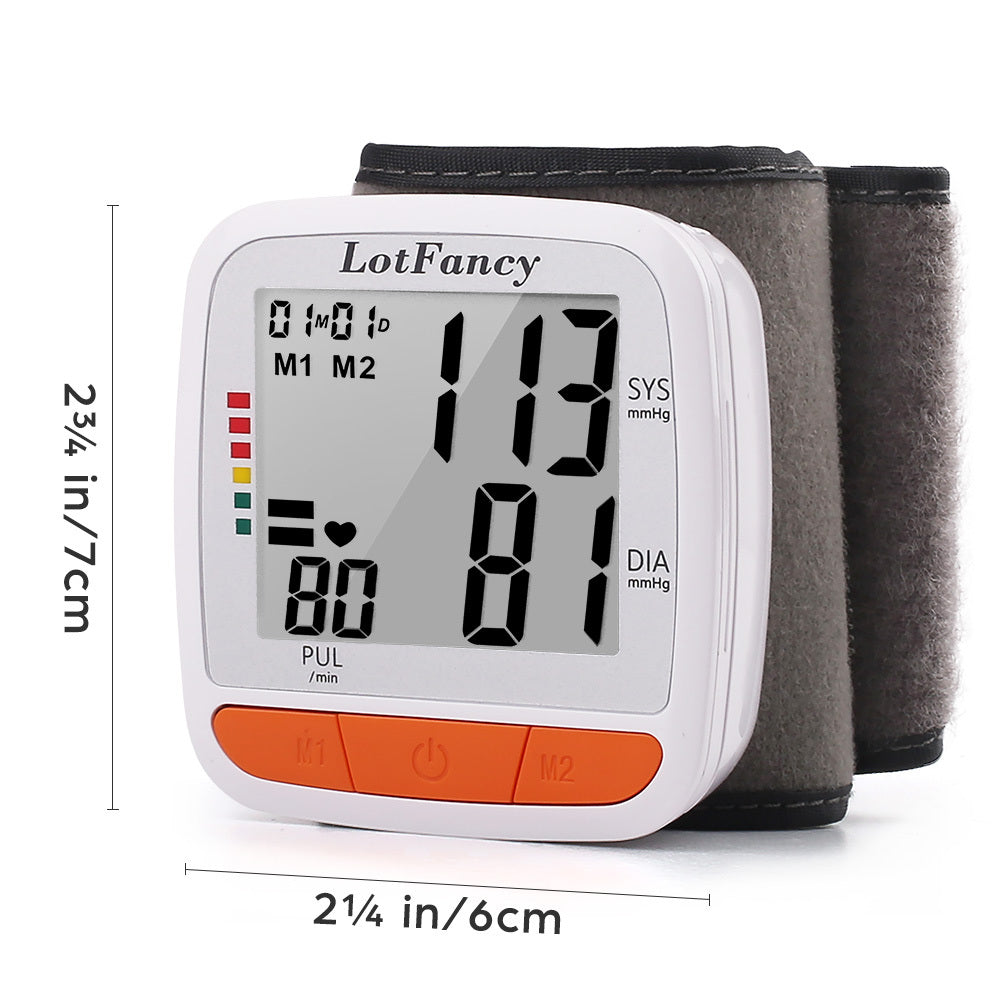 Wrist Blood Pressure Monitor, Automatic Digital Blood Pressure Machine Wrist Adjustable Cuff (5.3-8.5''), 2 Users, 120 Memory, Home BP Gauge for Irregular Heartbeat Detection