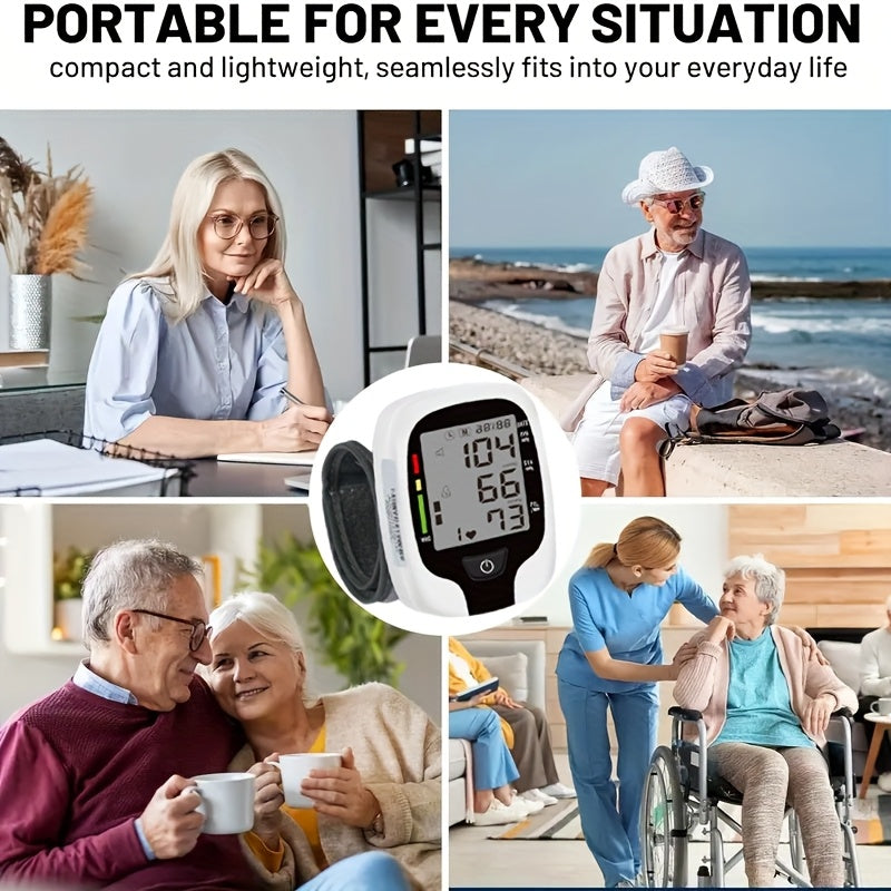 W01- Wrist Blood Pressure Monitor.BP Blood Pressure Meter - Stethoscope.One-click Operation, Precise Measurement, LCD Display, Voice Broadcast, Suitable for High And Low Blood Pressure, Heart Rate Irregular Detection.(Battery Not Included)