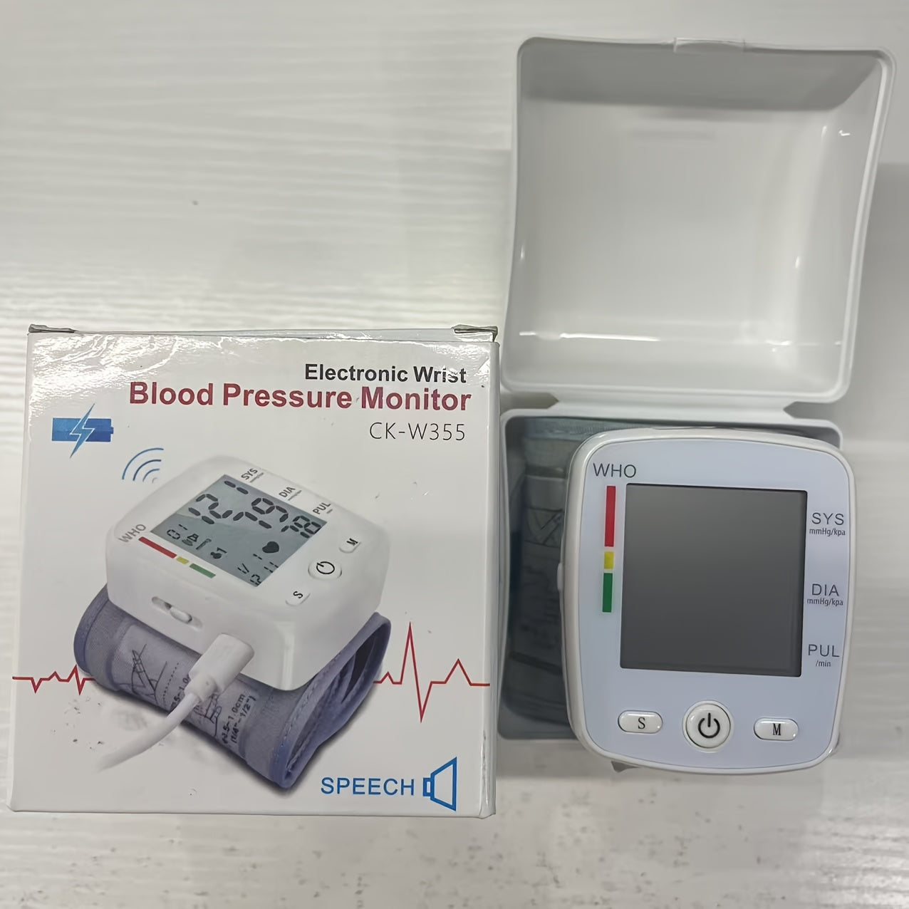 CHANG KUN Wrist Blood Pressure Monitor Digital BP Machine with Large LCD Display, Voice Broadcast, 2x99 Readings Memory, Adjustable 5.4"-7.7" Cuff, USB Rechargeable & Portable for Home/Travel (CK-W355), Blood Pressure Machine for Adults
