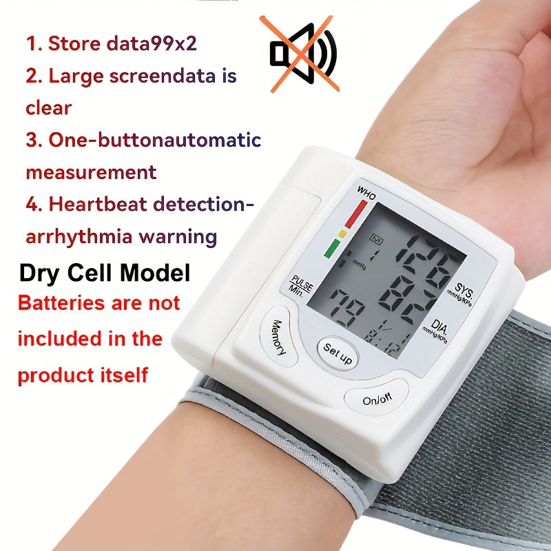 CHANG KUN Rechargeable Digital Wrist Blood Pressure Monitor With Large LCD, Voice Broadcast, Portable Design & 2x99 Readings Memory