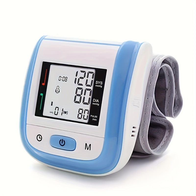 Wrist Blood Pressure Monitor Digital BP Monitor Rechargeable BP Machine With 2x99 Readings Memory Large LCD Display Voice Broadcast Portable Carrying
