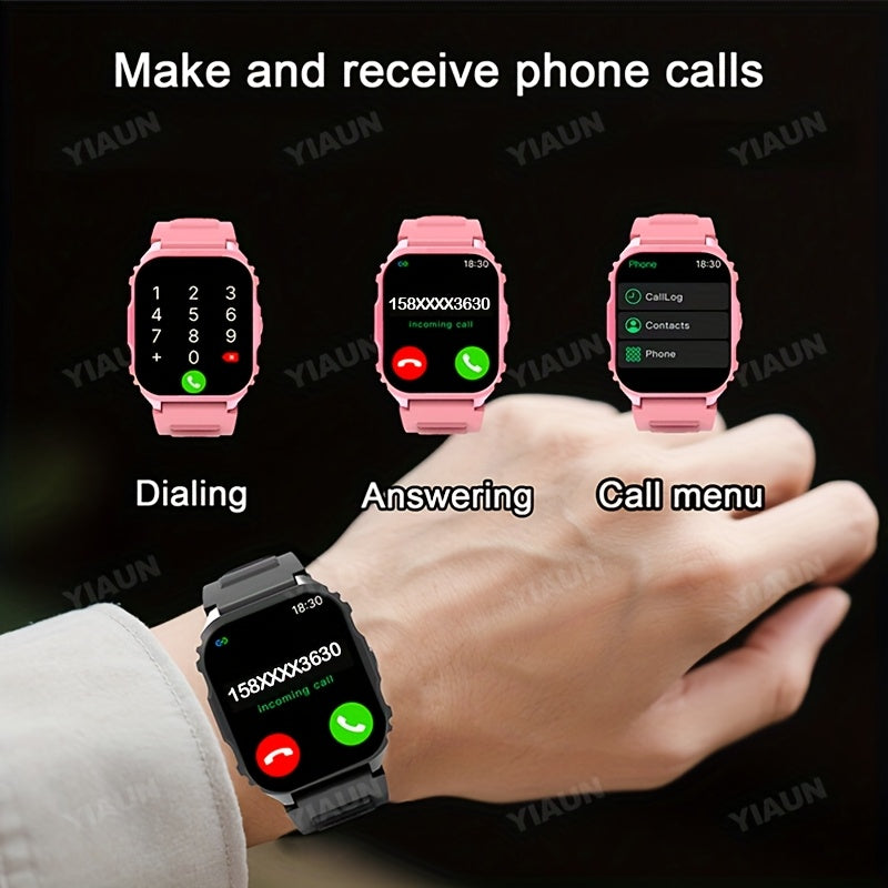 [Sporty Smartwatch] Multifunctional Smartwatch with Wireless Calling | Sporty Outdoor/Hiking/Travel Wear, Sports Data Tracking, Alarm Clock, Prolonged Sitting Reminder, Metal Body & Silicone Strap – Perfect Holiday Gift