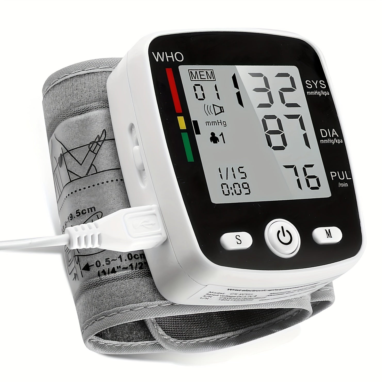 CHANG KUN Rechargeable Digital Wrist Blood Pressure Monitor With Large LCD, Voice Broadcast, Portable Design & 2x99 Readings Memory