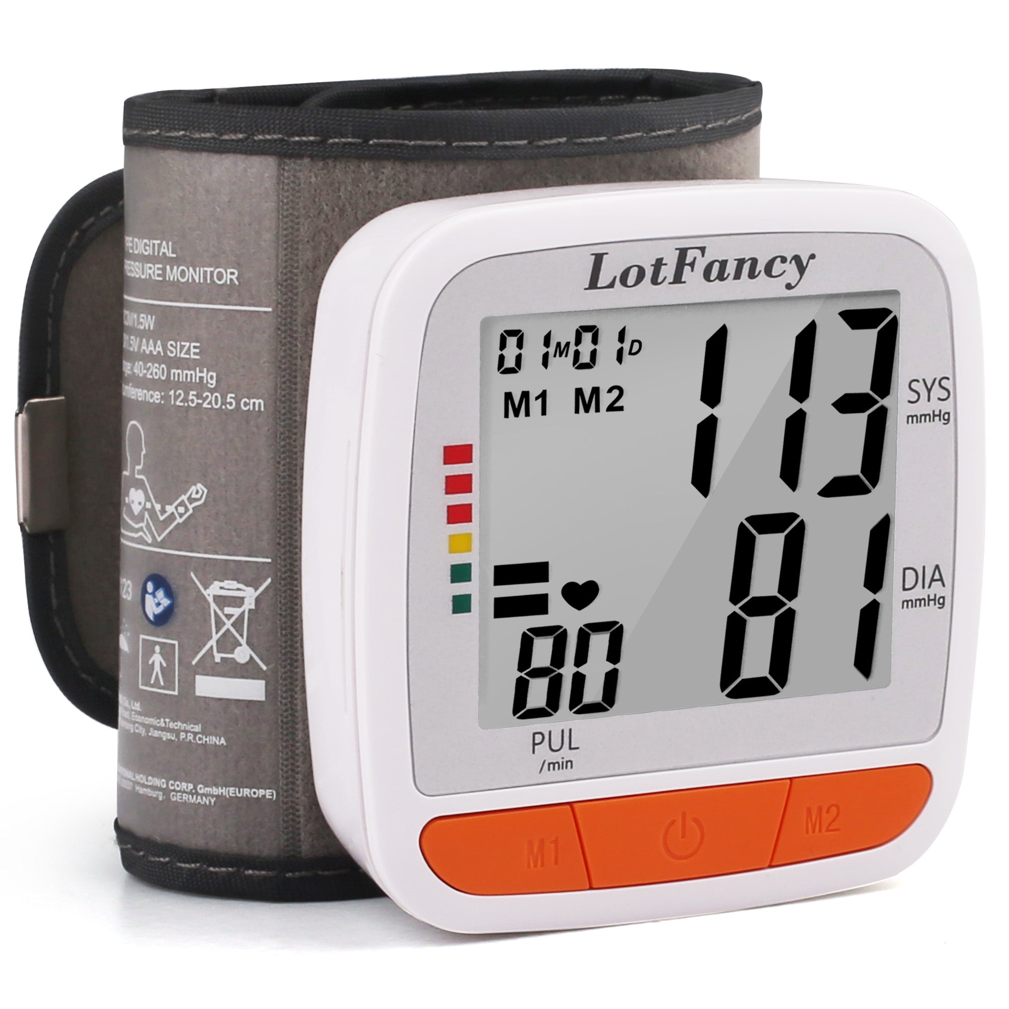 Wrist Blood Pressure Monitor, Automatic Digital Blood Pressure Machine Wrist Adjustable Cuff (5.3-8.5''), 2 Users, 120 Memory, Home BP Gauge for Irregular Heartbeat Detection