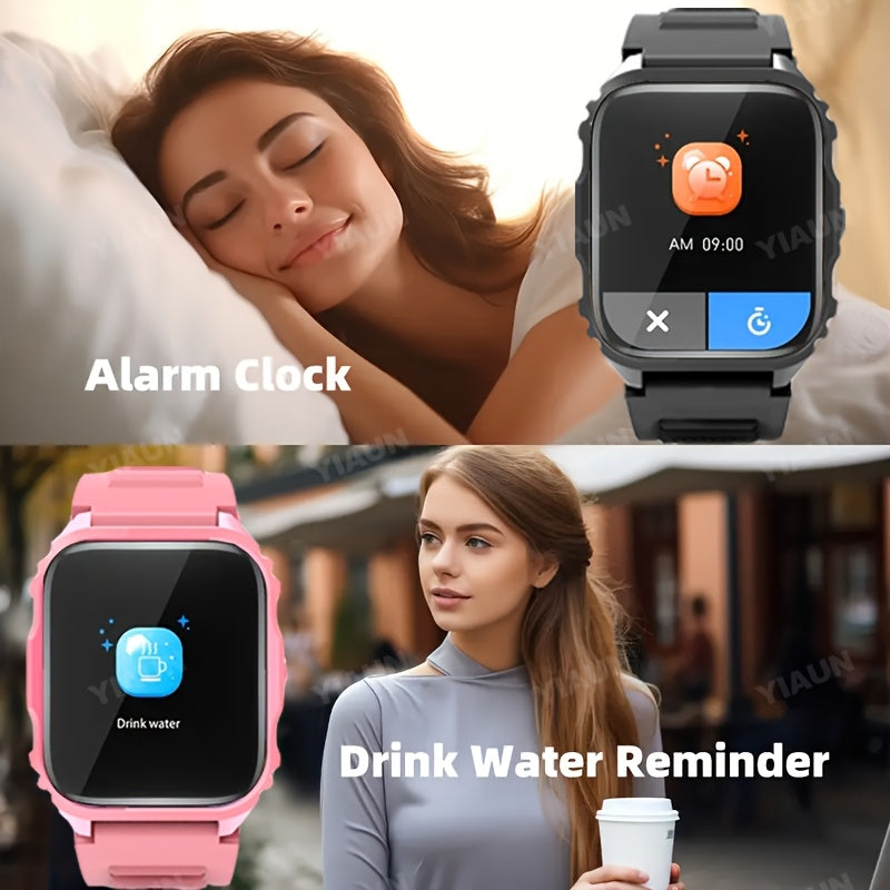 [Sporty Smartwatch] Multifunctional Smartwatch with Wireless Calling | Sporty Outdoor/Hiking/Travel Wear, Sports Data Tracking, Alarm Clock, Prolonged Sitting Reminder, Metal Body & Silicone Strap – Perfect Holiday Gift