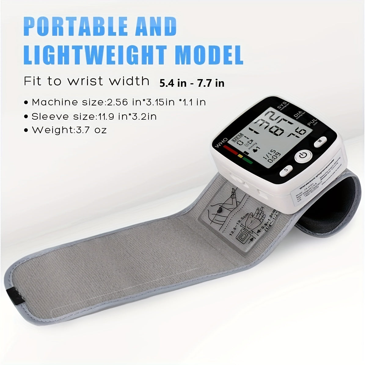 CHANG KUN Rechargeable Digital Wrist Blood Pressure Monitor With Large LCD, Voice Broadcast, Portable Design & 2x99 Readings Memory