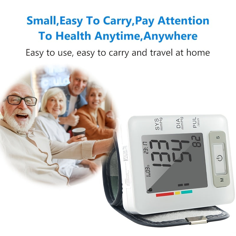 URION Wrist Blood Pressure Monitor with Large LCD Display, Portable Wrist Blood Pressure Monitor, Adjustable Cuff, Pulse Rate Detection, And Irregular Heartbeat Alert, Blood Pressure Measurement, Battery Operated (Batteries Not Included)