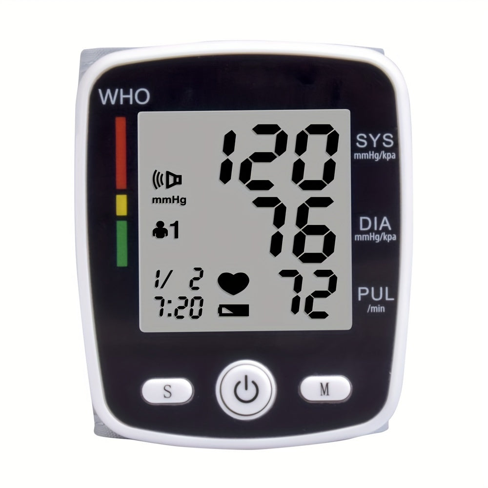CHANG KUN Rechargeable Wrist Blood Pressure Monitor with USB Charging, Automatic Digital BP Machine, Voice Broadcast, Large Display Screen, Built-in Lithium Battery, SIS/DIA/PU systolic/Diastolic/Pulse Rate Measurement, USB Rechargeable Monitor |