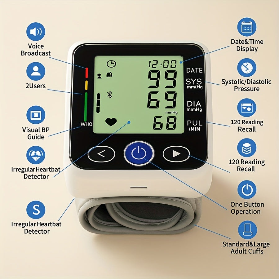 New Sphygmomanometer, Sphygmomanometer Wristband, Sphygmomanometer, Intelligent Voice Broadcast, Bring A Better Life To The Family