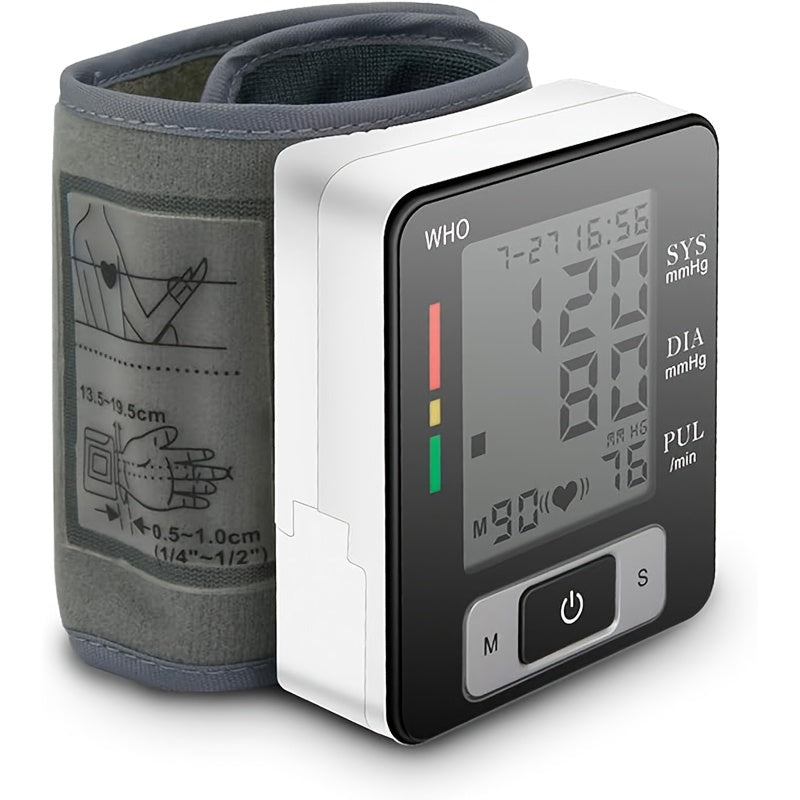 CHANG KUN CK-W133 Automatic Wrist Blood Pressure Monitor - Large LCD Display, Adjustable Cuff, Multi-User Mode (99 Readings per User), Portable PP Case, 300mAh Battery (Lasts 15-20 Days), WHO Health Indicator, Ideal for Home Use, Health Tracking & Fitness