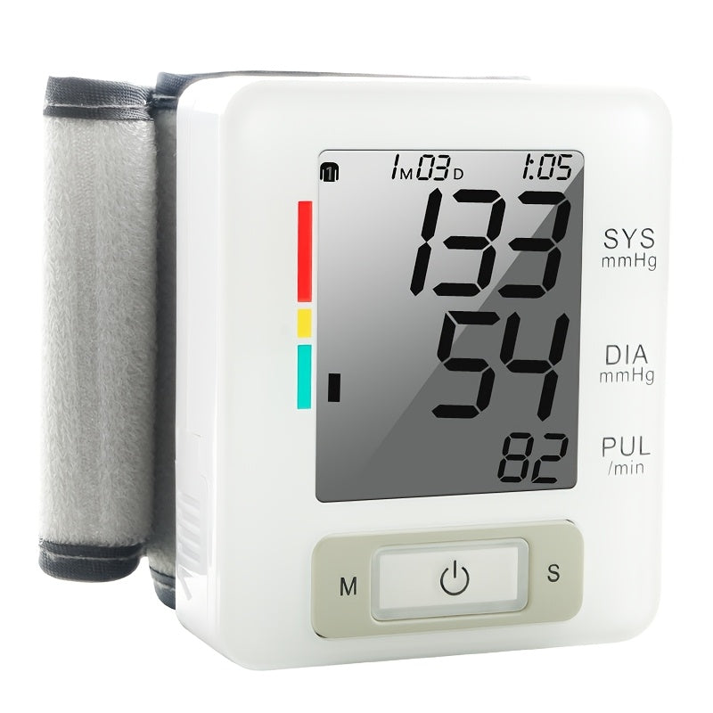 URION Wrist Blood Pressure Monitor with Large LCD Display, Portable Wrist Blood Pressure Monitor, Adjustable Cuff, Pulse Rate Detection, And Irregular Heartbeat Alert, Blood Pressure Measurement, Battery Operated (Batteries Not Included)